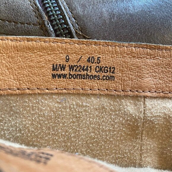 Born Womens Riding Boots W22441 Brown Leather Block Heel Zip Buckle Straps 9 - Picture 12 of 12